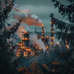 Obraz premium The factory is emitting toxic fumes into the air