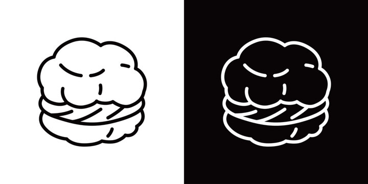 シュークリームの線画アイコン

