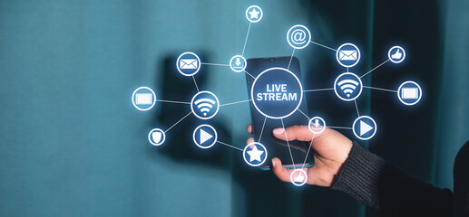 Live Stream. Internet. Digital marketing. Advertising