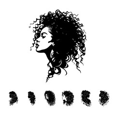 Cascading Curls: A Silhouette Portrait