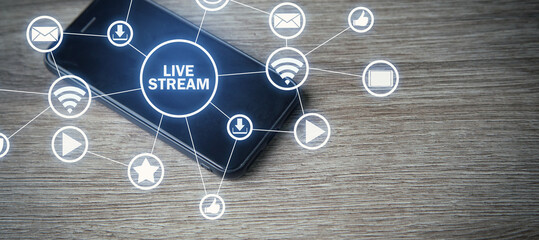 Live Stream. Internet. Digital marketing. Advertising