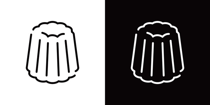 カヌレの線画アイコン