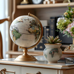 globe on table