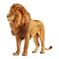 Obraz premium Side view of lion isolated on transparent background