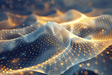 Naklejka premium Tranquility evoked by an ethereal pearl fractal grid pattern in mesmerizing motion.