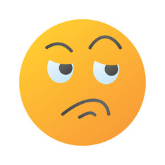 Pixel perfect icon of jealous emoji, isolated on white background