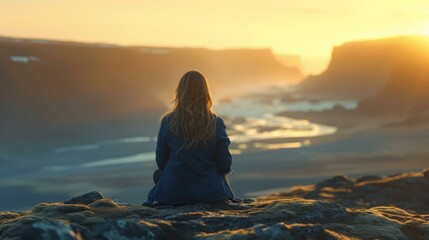 Fototapeta premium Lonely Woman in Iceland