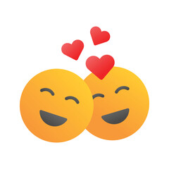 Romantic couple emoji vector design, ready for premium use
