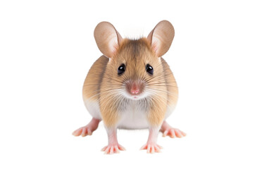 Cute Mouse Portrait Isolated On Transparent Background PNG.