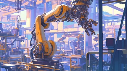 ライン工場のロボットアーム4