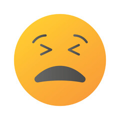 Painful expression, trendy icon of pain emoji, editable vector