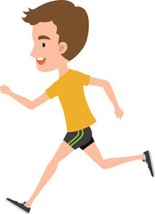 Jogging man in yellow