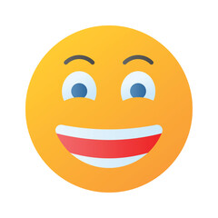 Enthusiastic emoji icon, happy face vector design