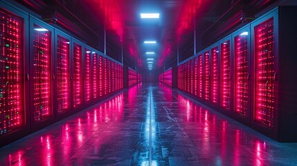 Fototapeta premium Data Fortress Step into the heart of the digital realm