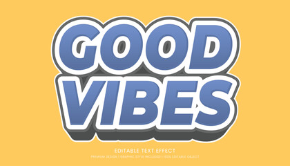 good vibes text effect template editable design for business logo and brand