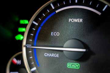 Charge, Economy and Power levels in hybrid car.
