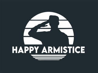 happy armistice day with a soldier saluting