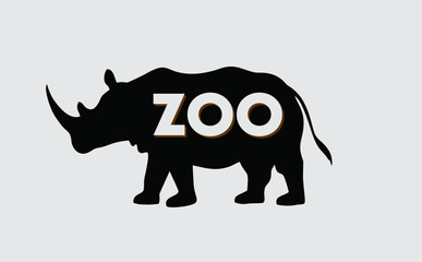 rhino silhouette with zoo text