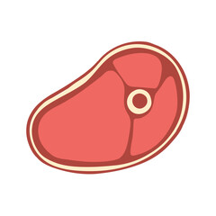 Beef steak. A piece of raw meat. Vector illustration of a piece of meat.