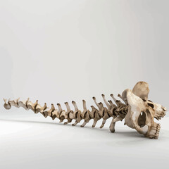 Human skeleton isolated on gray background. 3D rendering. Human body anatomy.