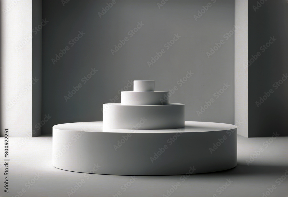 Poster 'white object geometry isolated product clean abstract rendering platform placement podium minimalis