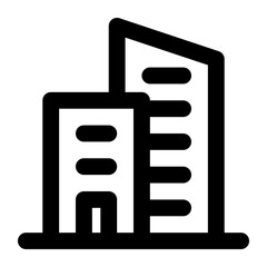 city building line icon