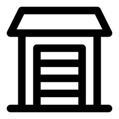 garage building line icon