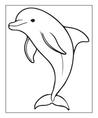 Obraz premium Cute dolphin coloring book for children cartoon coloring page. coloring book. Generative AI