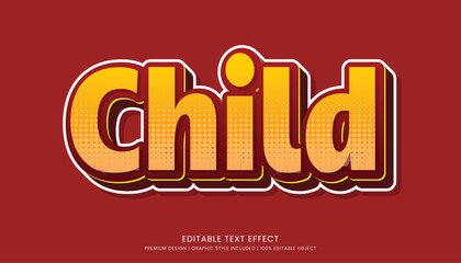 child text effect template editable design for business logo and brand