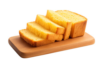 Sliced pound cake isolated on transparent or white background, png