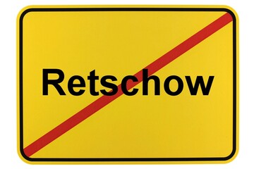 Illustration eines Ortsschildes der Gemeinde Retschow in Mecklenburg-Vorpommern
