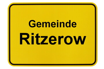Illustration eines Ortsschildes der Gemeinde Ritzerow in Mecklenburg-Vorpommern