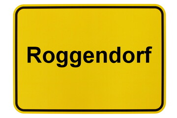Illustration eines Ortsschildes der Gemeinde Roggendorf in Mecklenburg-Vorpommern