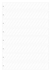 Vector illustration of a blank calligraphy template to be used for practice in A4 format