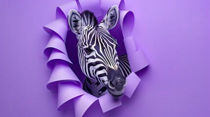 Playful Zebra: Photorealistic Scene with Minimalist Background