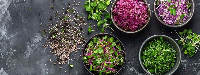 Fresh microgreens on a plate, healthy eating concept, Generative AI,