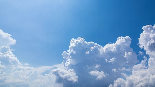 タイムラプス　真夏の青空に発生した積乱雲