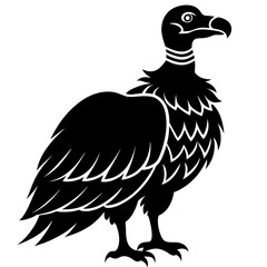 Vulture silhouette vector illustration isolated on a white background.
