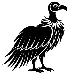 Vulture silhouette vector illustration isolated on a white background.