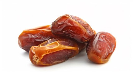 Dried dates fruits isolated on white background, Generative AI,