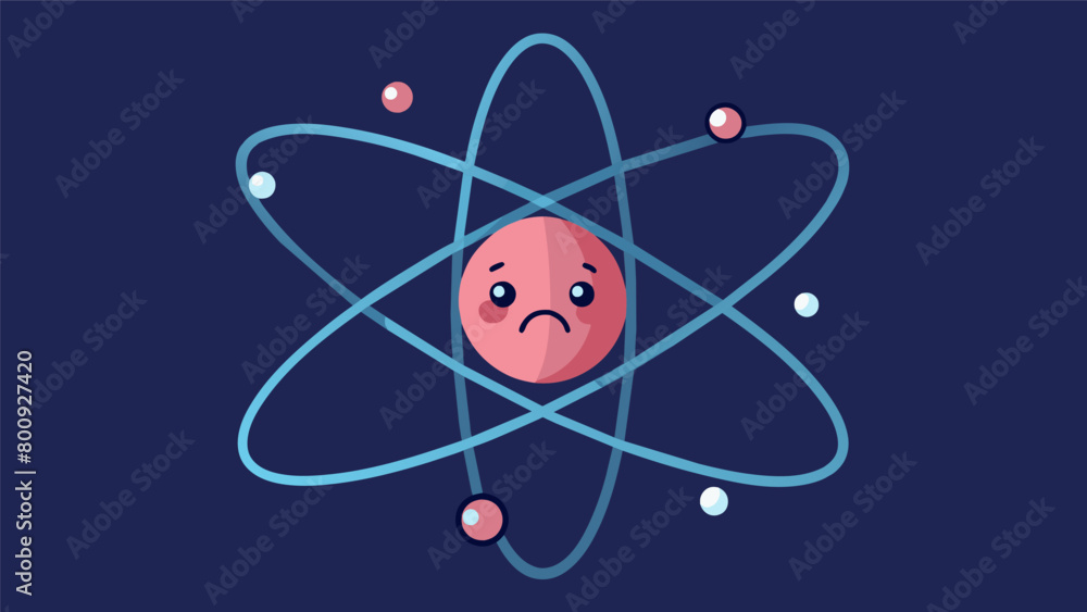 Aufkleber tucked between two electrons a tiny symbol of societal pressures emanates a constant feeling of unea