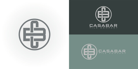 Abstract initial circle letter CB or BC logo in deep green color isolated on multiple background colors. The logo is suitable for Tiles Company icon logo design inspiration templates. © Miftakhul