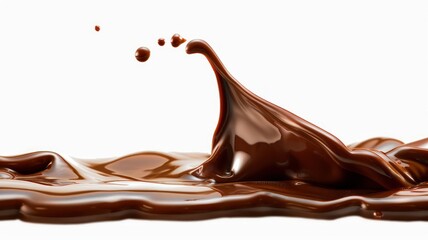 Smooth liquid chocolate flow background. World Chocolate Day concept. Sweet chocolates perfect for...