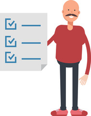 Bald Man Character and Check List Document
