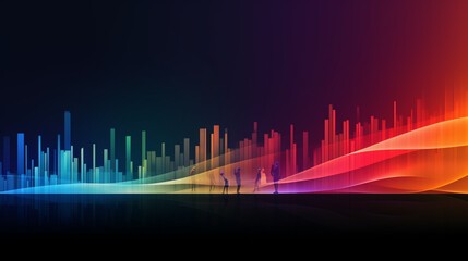 Lively gradient lines illustrating the dynamic evolution of technology.