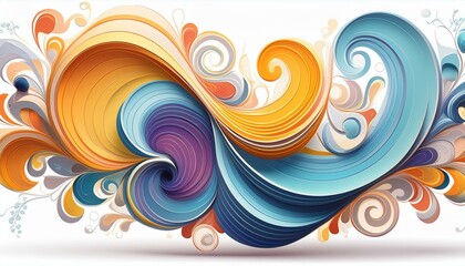 harmonious patterns swirling in an abstract shape isolated on a transparent background.