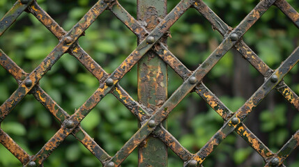 Fototapeta premium Close-up of Grille Metal Fence Pattern