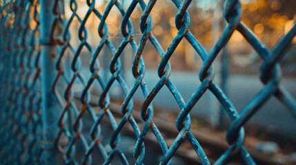 Fototapeta premium Close-up of Grille Metal Fence Pattern
