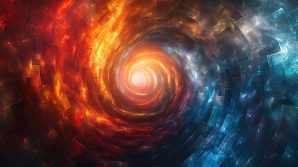 Dynamic Geometric Spectra of Futuristic Dimensions，A Lively Universe of Color Blocks in Transformation, Fusion, and Rebirth under Pulsating Lights ，Visionary Passage into Future Dimensions