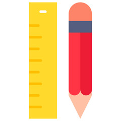 Design, drawing, pencil, ruler, scale Icon